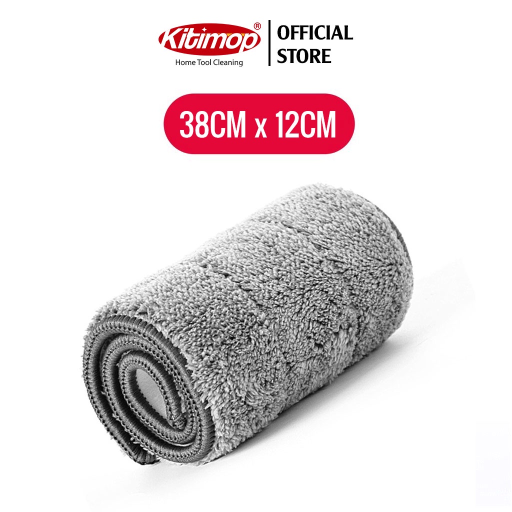 Miếng lau nhà, bông lau microfiber cao cấp 38 x 12cm - Kitimop-3812