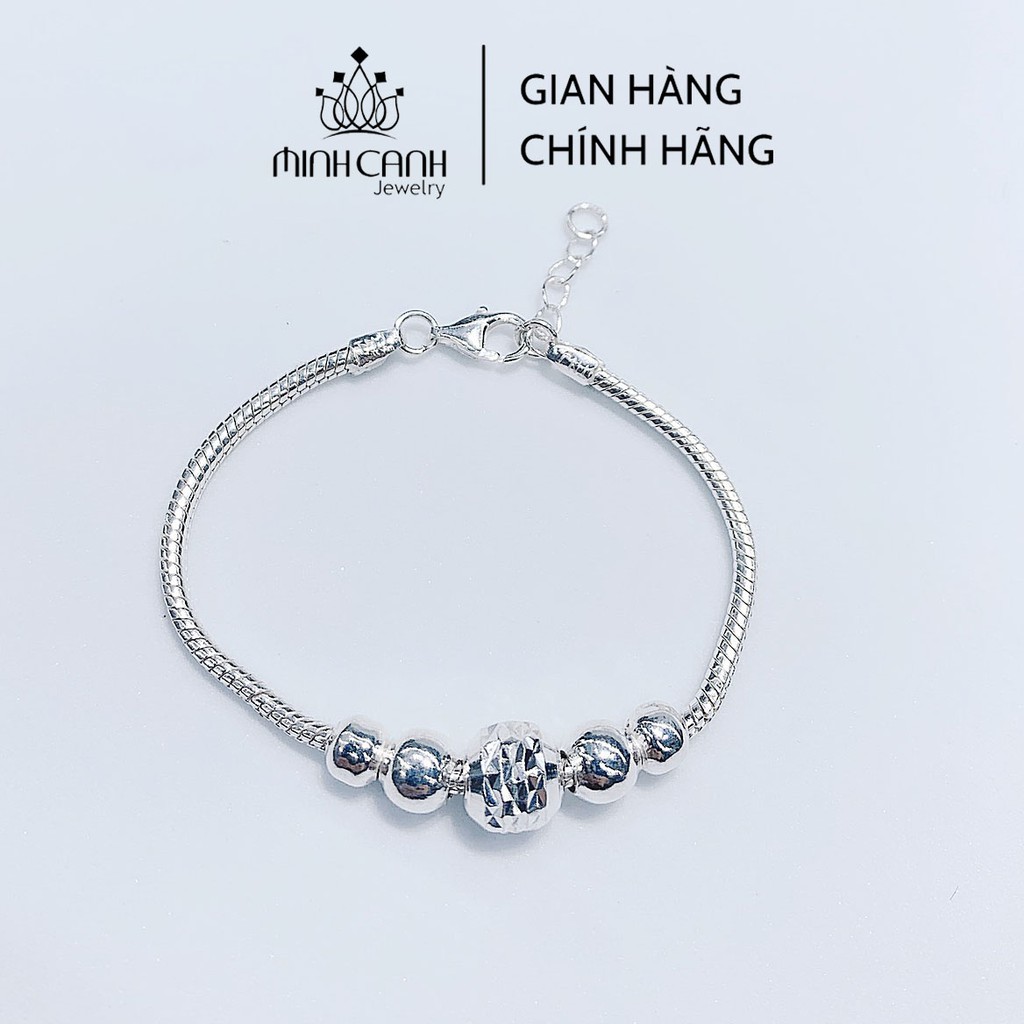 Lắc Bạc Ta Cho Bé Dây Tròn Mix Bi - Minh Canh Jewelry