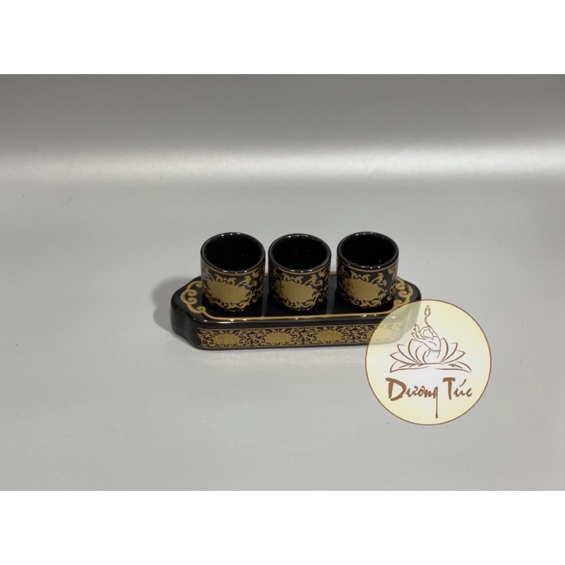 Án Ba Ly Nước Thờ Cúng Bằng Gốm Sứ Nhiều Màu