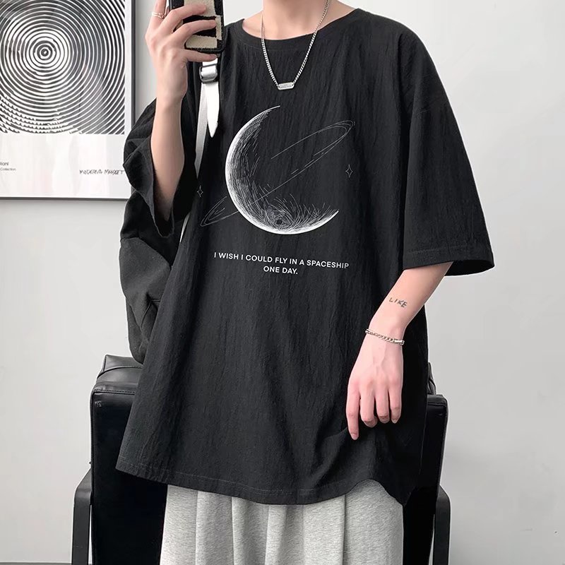 Áo phông nam phong cách hàn quốc from rộng simple in ấn áo thun unisex bigsize fashion áo phông nam trắng giá rẻ