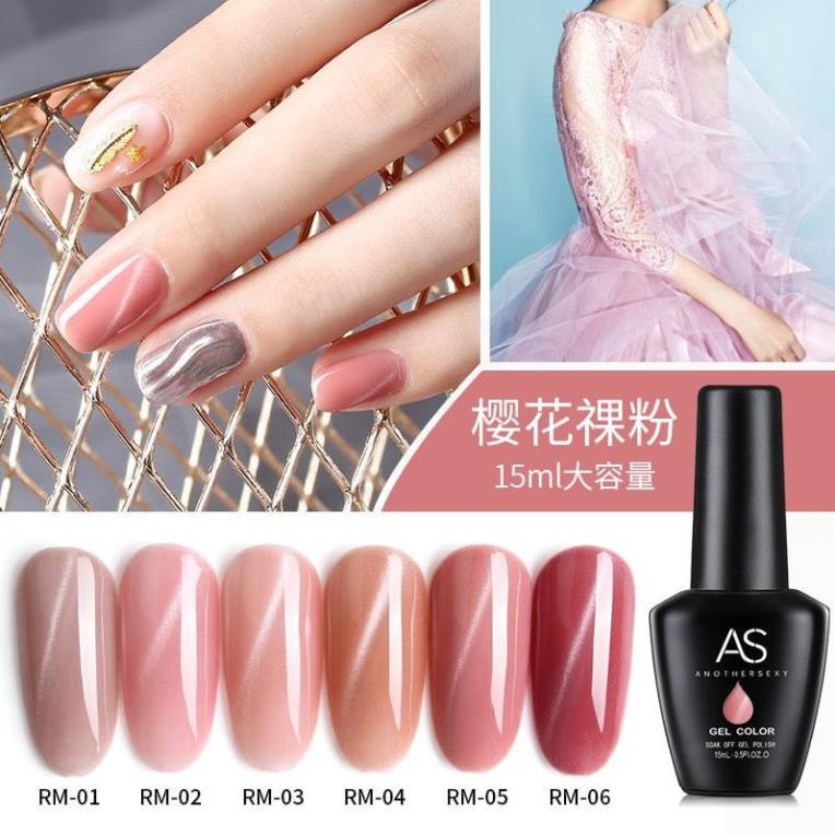 Sơn Gel AS vỏ đen Mã RM ( Cam Kết Chính Hãng - làm khô sơn gel bằng máy hơ uvled )