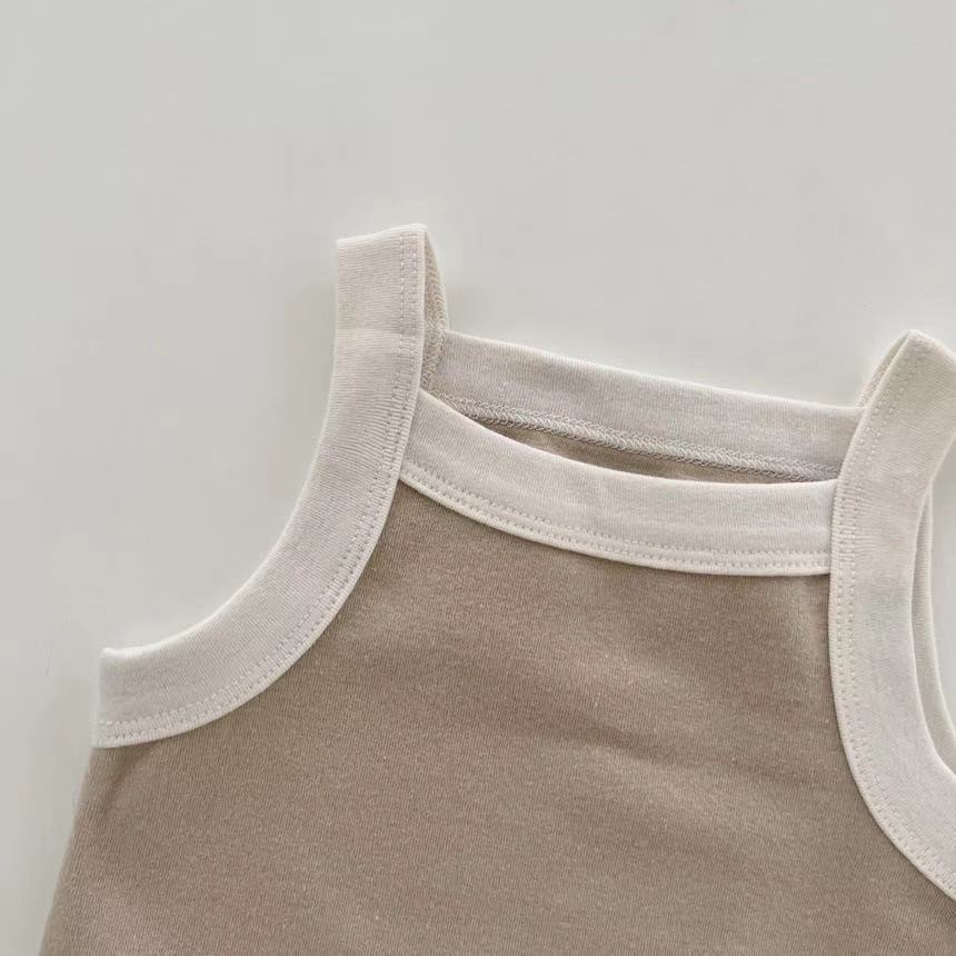 Set Áo Thun Ba Lỗ + Quần Short + Băng Đô Nơ Cho Bé Trai