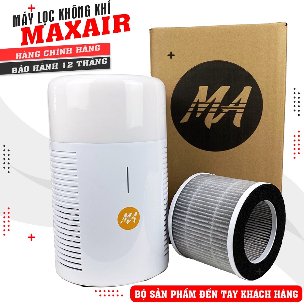 Máy lọc không khí MaxAir lõi lọc than hoạt tính khử mùi, Air Purifier lọc bụi mịn,lọc lông chó mèo,BH 12tháng CHÍNH HÃNG