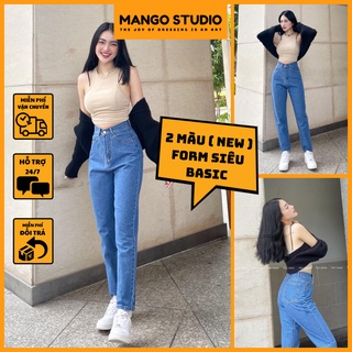 Quần jean nữ baggy lưng cao, quần bò dáng rộng phong cách Hàn Quốc MT285