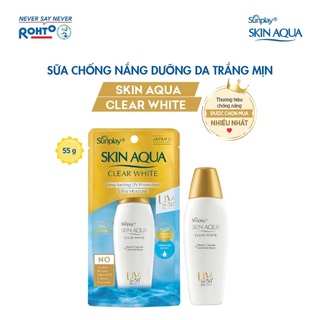 (Tuýp 55g) Sữa chống nắng hằng ngày dưỡng trắng cho da dầu Sunplay Skin Aqua Clear White SPF 50, PA++++ 55g