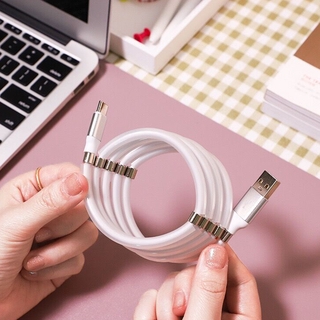 iPhone Fast Charging Cable Magnetic Fast Charging Data Line Type-c/Android/Apple Portable Self Winding Mobile Phone Cable