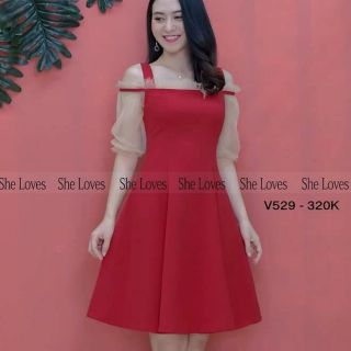 Đầm trể vai lụa big size