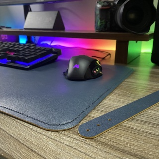 [2 MẶT_800x300] Lót Chuột Da Cỡ Lớn - Mousepad 2 Màu Black & Orange