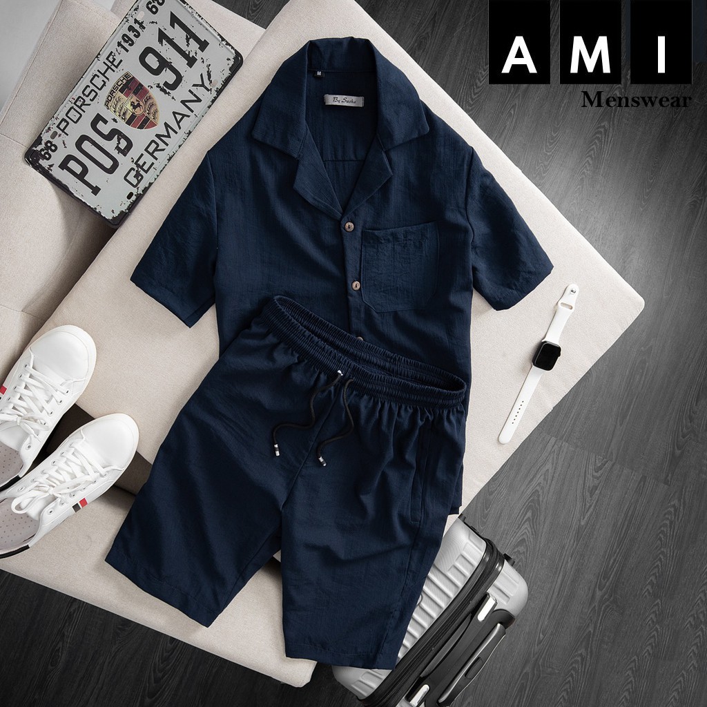 Bộ Đũi Nam Cổ Bẻ, Bộ đũi hè đi biển đi chơi đều đẹp, chất đũi mát thoáng, lên dáng cực đẹp D2 | BigBuy360 - bigbuy360.vn