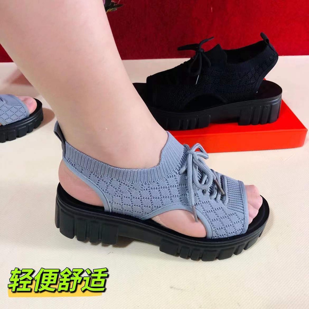 Giày Sandal Đế Mềm Siêu Nhẹ Phối Lưới Thoáng Khí Chống Trượt Thời Trang Đi Biển Mùa Hè Cho Nữ