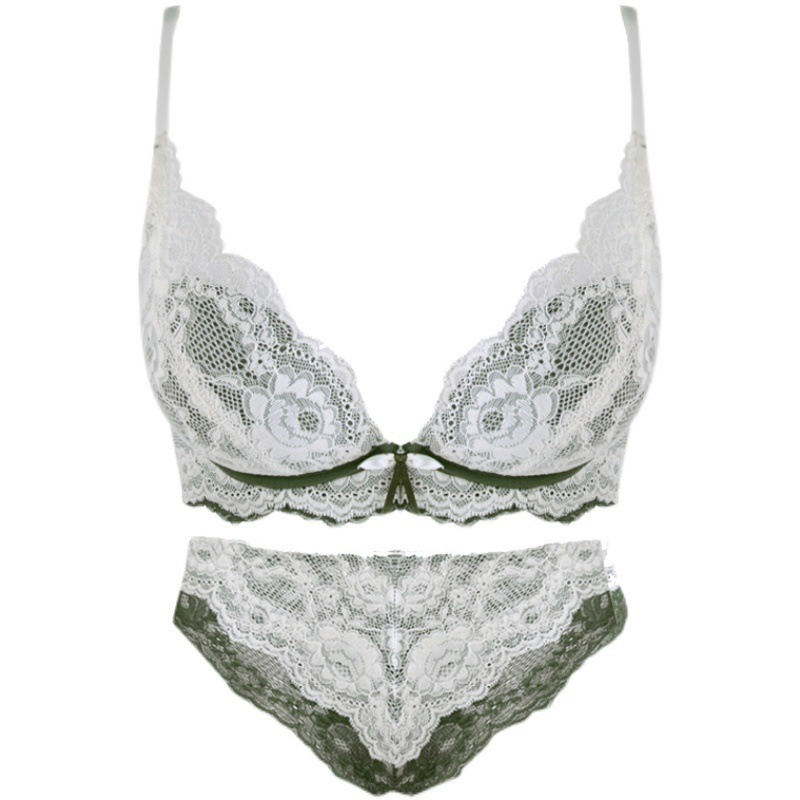 Áo lót nâng ngực không gọng phối ren cúp 3/4