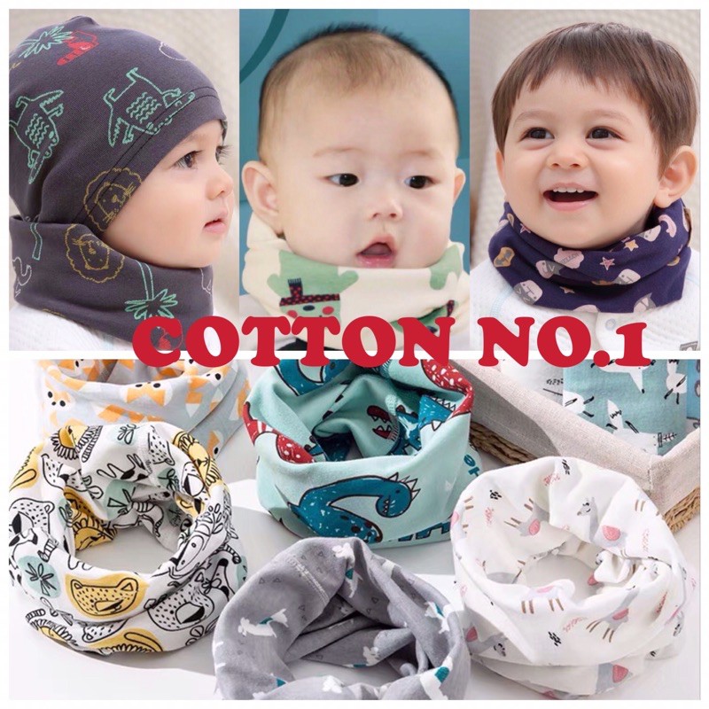 Bonstore CHỌN MẪU Khăn ống cotton  đa năng bảo vệ cổ họng phòng ho cho bé khăn quàng cổ cho bé