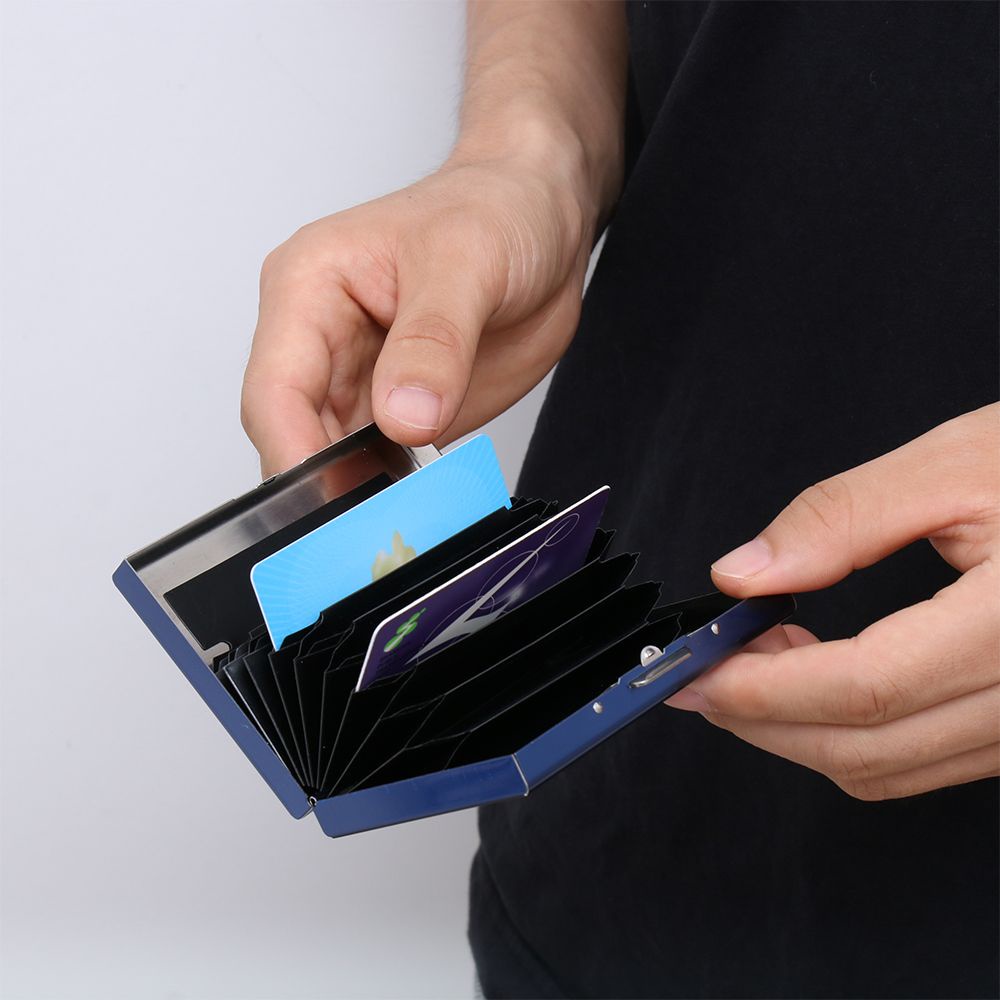 Ví đựng thẻ ID/thẻ tín dụng RFID bằng thép không gỉ chống trộm chống thấm nước cho nam và nữ