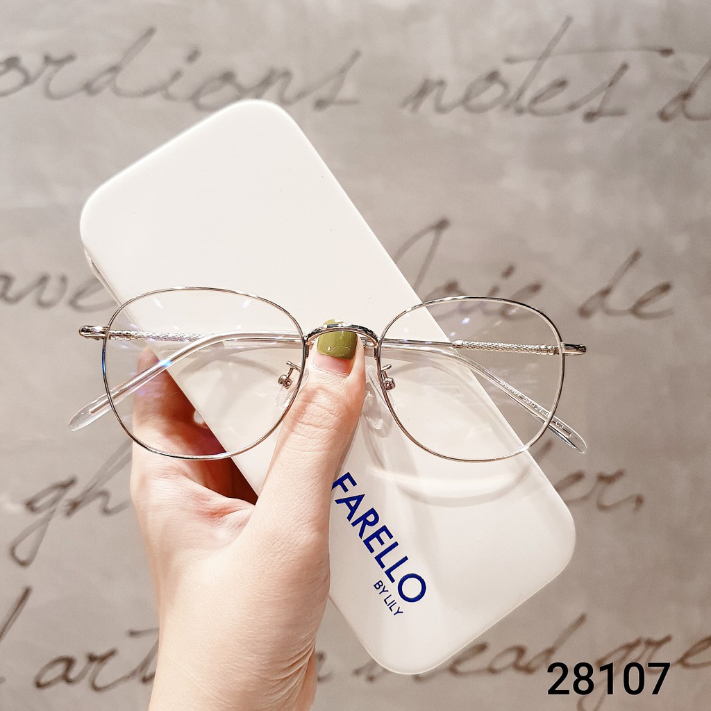 Gọng kính cận kim loại Lilyeyewear gọng kính mắt tròn nam nữ, phù hợp với nhiều khuôn mặt 28107