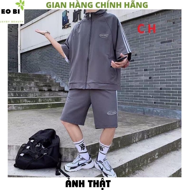 Set Đồ Bộ UNISEX kéo khóa Nam Nữ Phong Cách Ulzzang- Lapi Vn, Phom Unisex, Freesize Chất Cotton Không Phai -EOBI