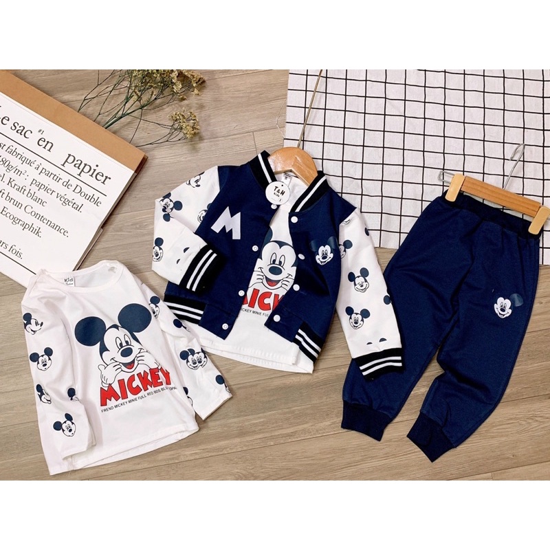 Set micky 3 chi tiết cho bé trai 8-20kg