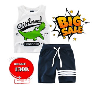 Bộ quần áo thun bé trai 27kids chất cotton hàng xuất khẩu 27kids sài gòn