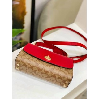 [Sale] TÚI nữ COACH TILLY 23 phối đỏ siêu sang