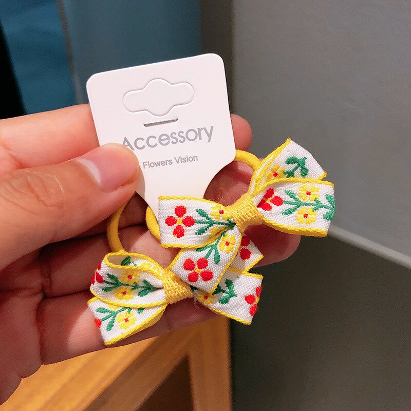 Set 2 dây cột tóc họa tiết hoạt hình xinh xắn cho bé gái