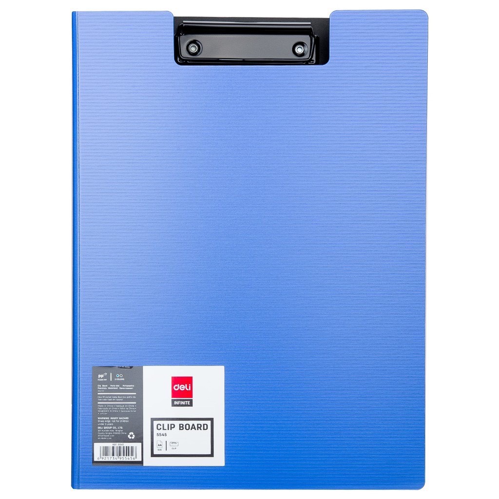 Cặp trình ký 2 mặt màu xanh DELI -  5545, kẹp hồ sơ, tài liệu, kẹp giấy vẽ
