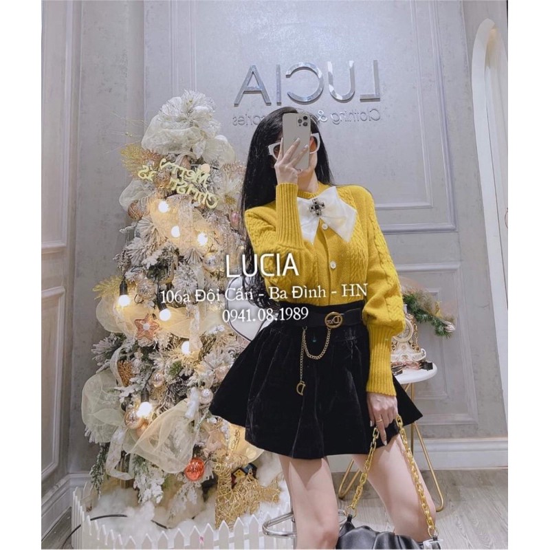 Chân váy nhung xoè kèm belt siêu xinh. Size S M L
