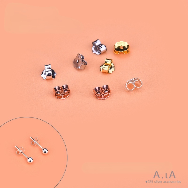 █diy゜ S925 Bạc●Nút Bịt Tai Bằng Bạc S925 Chất Lượng Cao