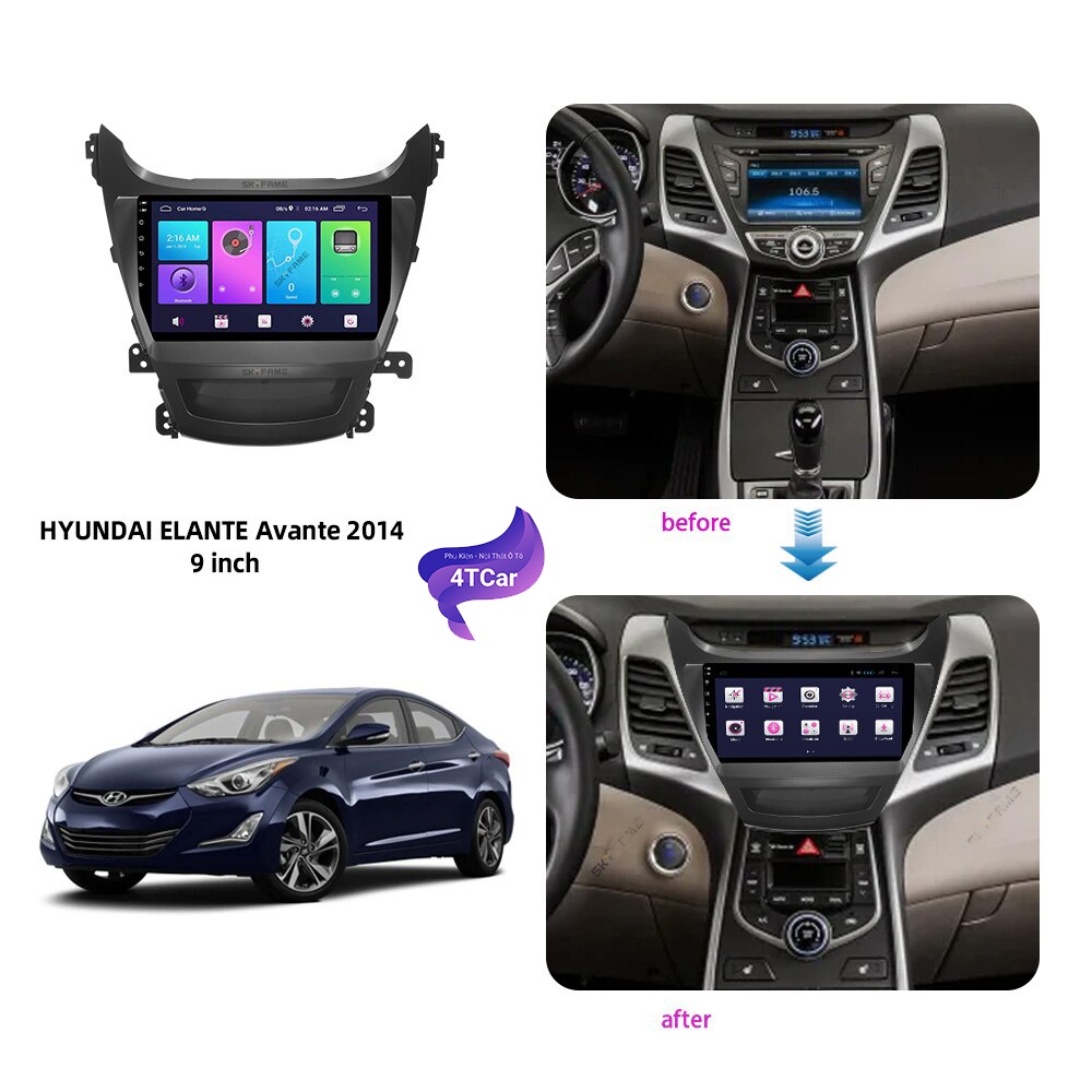 Mặt dưỡng Huyndai Elantra 2014 (9 inch)