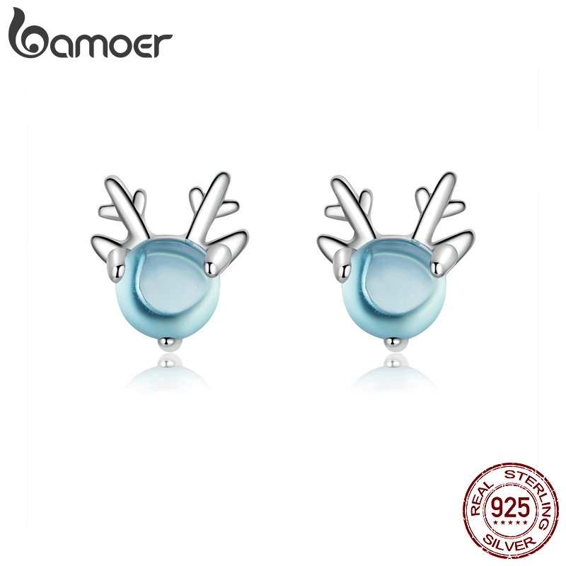 Đôi Bông Tai Bamoer Hình Nai Đính Đá Pha Lê Giả Thời Trang Cho Nữ