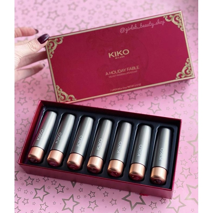 Sét son lì kiko velvet 7 son các màu 311 - 312 -315 -316 -317 - 328 -329 combo 7 son môi kiko milano-VĐ