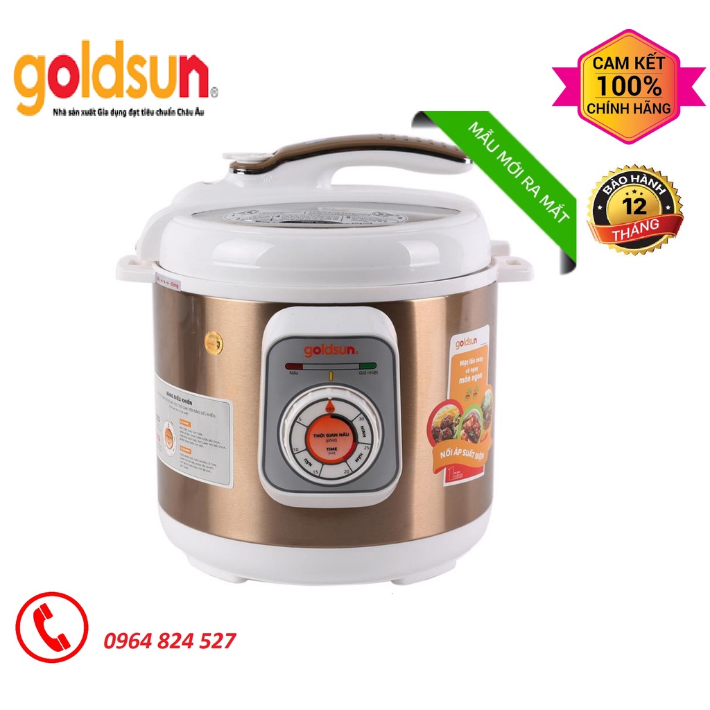 Nồi áp suất điện GOLDSUN EP-GHP60G- Chống dính, mạnh mẽ, an toàn- Dung tích 6L