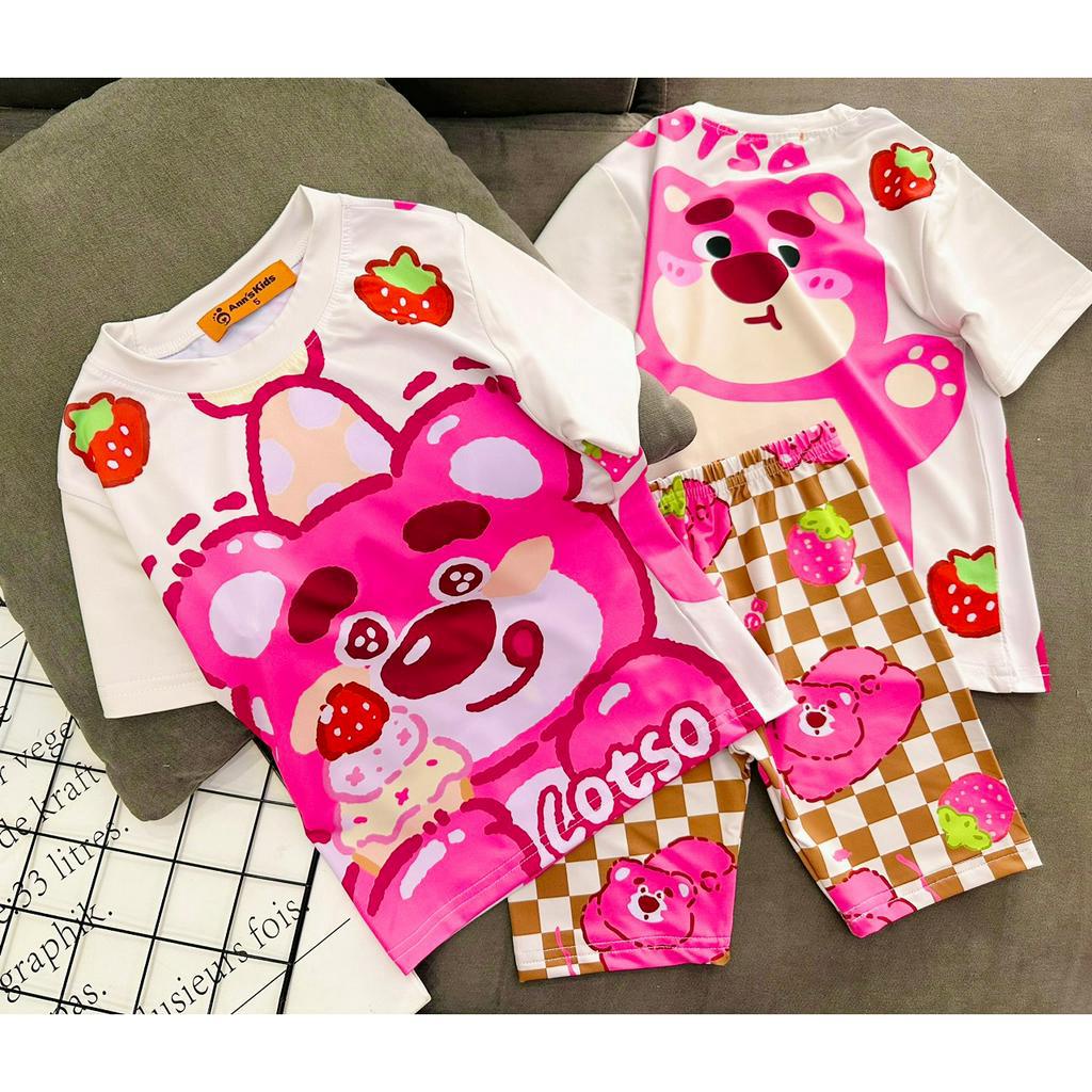 Bộ ngố tay ngắn quần đùi lửng thun lạnh 3D loại 1 AnnKid's siêu đẹp cho bé gái size từ 11 đến 23kg - pikakids
