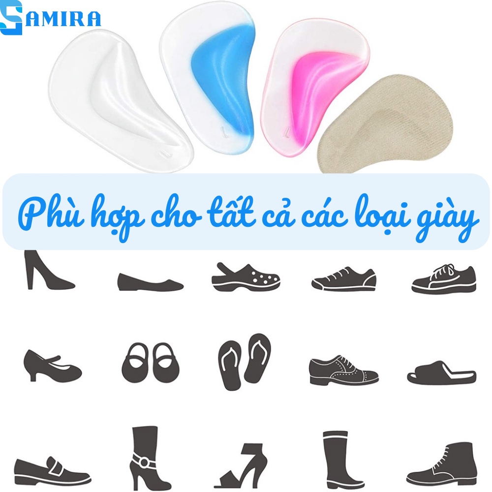 Cặp lót giày gel hỗ trợ tạo vòm chỉnh hình bàn chân bẹt hiệu quả tiện lợi CAO CẤP SA9