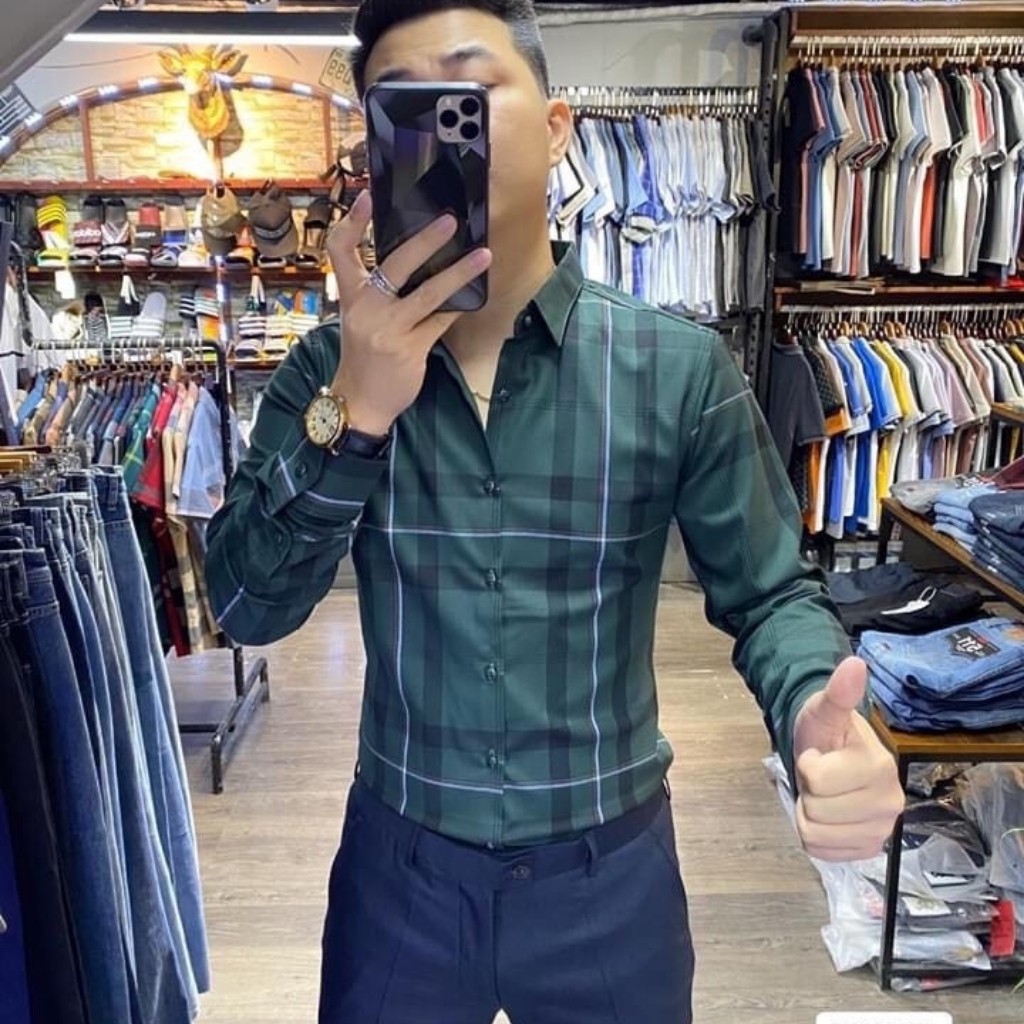 [CHẤT ĐẸP] ÁO SƠ MI CARO CAO CẤP DÀI TAY - CHẤT LIỆU LỤA THÔ CAO CẤP, CO GIÃN DẦY DẶN, MỀM MỊN, THẤM HÚT MỒ HÔI | BigBuy360 - bigbuy360.vn