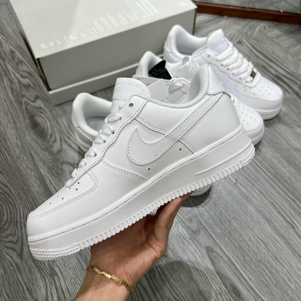 Giày thể thao AF1 trắng full box bill, Giày Sneaker air force 1 full trắng bản basic đủ size nam nữ siêu đẹp dễ phối đồ