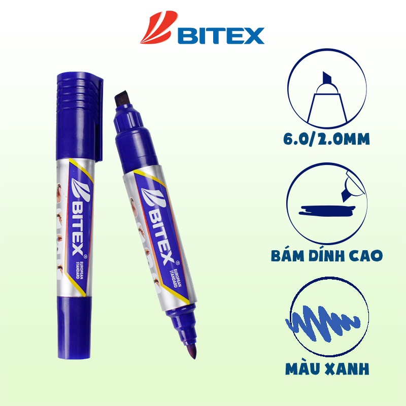 Bút lông dầu Bitex PM01 mực xanh, đỏ, đen