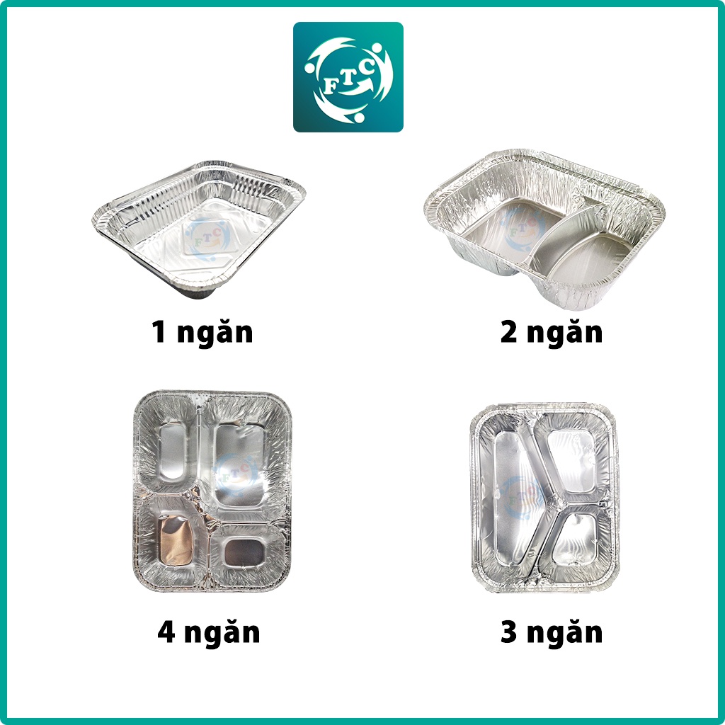 Khay nhôm FTC set 20 hôp nhôm dùng 1 lần có nắp hàng chính hãng cao cấp