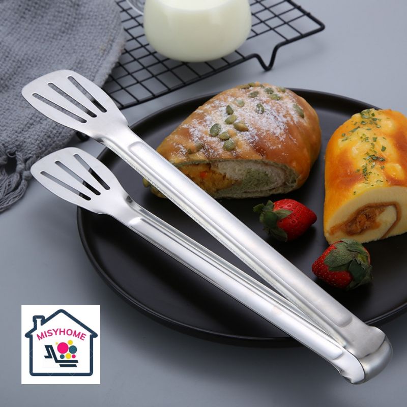 Kẹp gắp thức ăn gắp đồ nóng nướng BBQ gắp đồ chiên rán gắp đá đồ trong lò vi sóng gắp bánh trộn salad dài  inox Misyhome