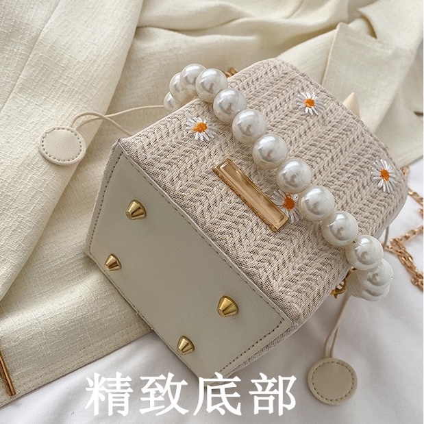 Túi Xách Nữ Đan Rơm Thủ Công Thời Trang Hàn Quốc 2021