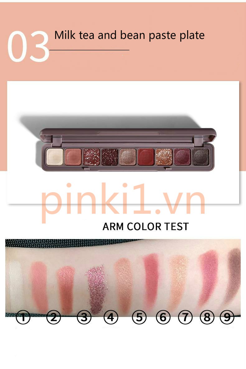 [Hàng mới về] Bảng Phấn Mắt 9 Màu Mờ Và Ánh Ngọc Trai Lấp Lánh Không Thấm Nước Thiết Kế Tiện Gọn | BigBuy360 - bigbuy360.vn