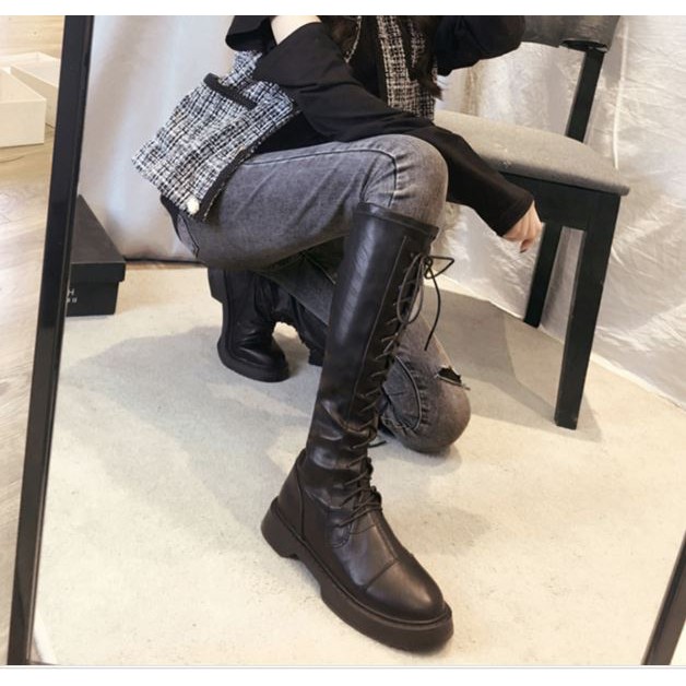 ORDER - Giày Boot da nữ Martin chiến binh cổ cao 2 mẫu ( Có ảnh thật ) | BigBuy360 - bigbuy360.vn