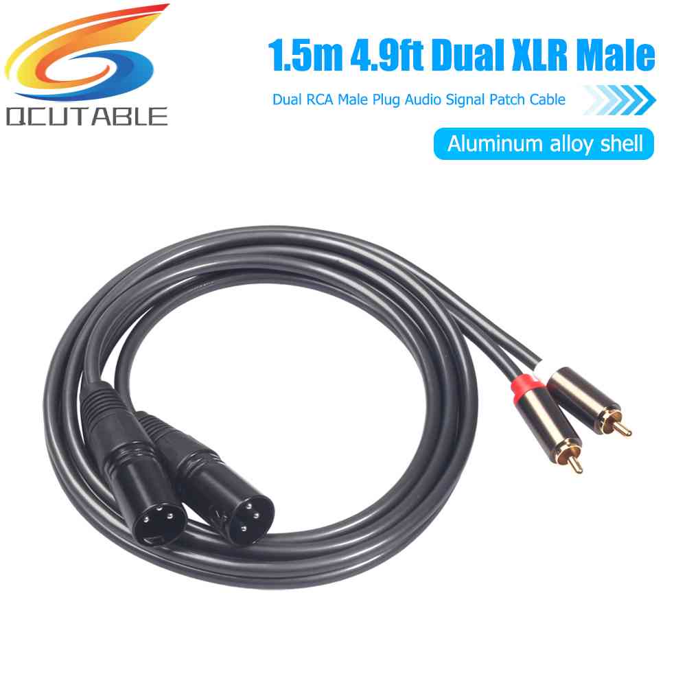 Dây Cáp Âm Thanh 1.5m 4.9ft Dual XLR Male Sang Dual RCA Male