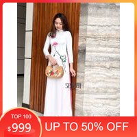 ÁO DÀI THÊU THỦ CÔNG / ÁO LỤA TÂY THI _ HÌNH SHOP TỰ CHỤP.