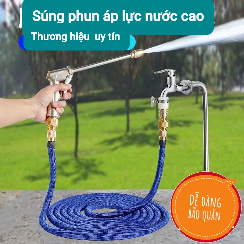 Vòi rửa Xe Tăng Áp , Vòi Tưới Cây Dây Co Dãn Dài 7.5M - 15M - 22M - 30