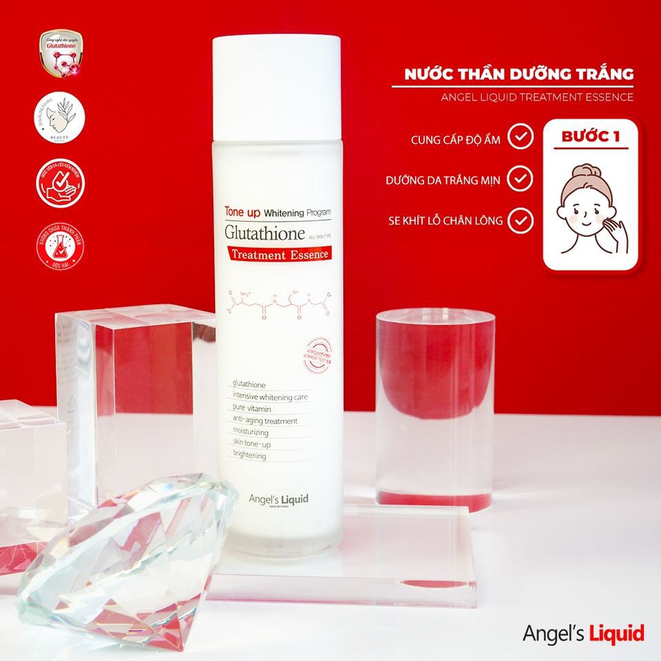 Combo Dưỡng Da Trắng Sáng Angel's Liquid 7DAY Whitening Program Glutathione 700V ( Toner 150ml + Cream 50ml)