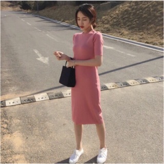 Đầm Len Tăm Tay Lỡ Hot ( Dài Qua Gối)