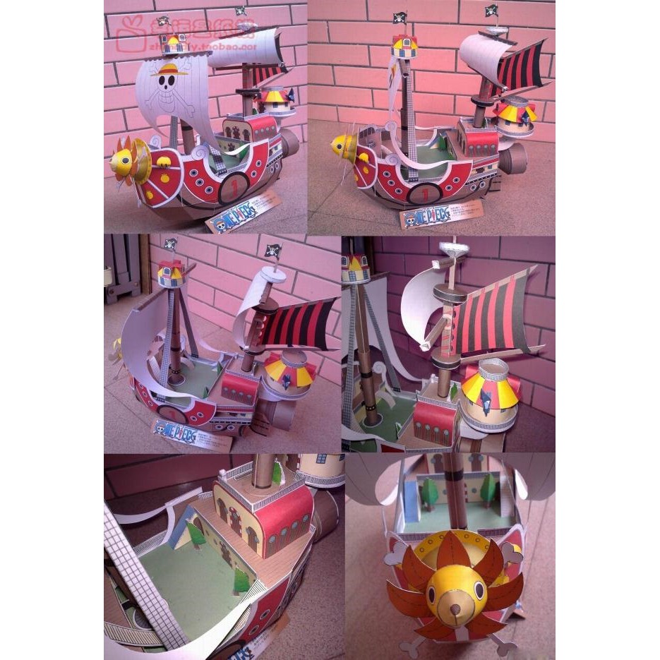 Đồ chơi Cắt dán Giấy 3D Mô hình Thuyền Thousand Sunny One Piece