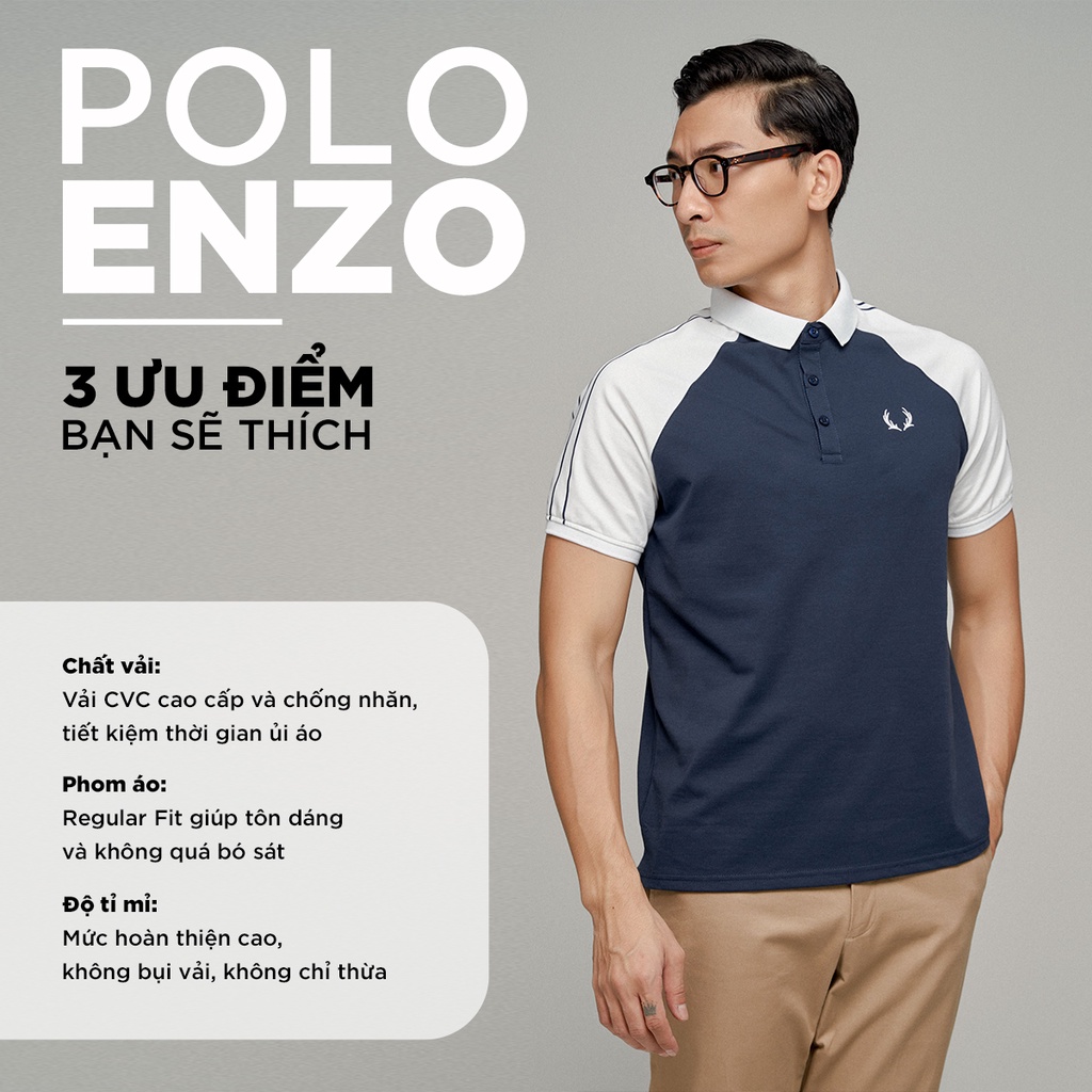 Áo POLO nam cổ bẻ ENZO vải cá sấu Cotton xuất xịn,chuẩn form, sang trọng - thanh lịch - HAPPYHOW