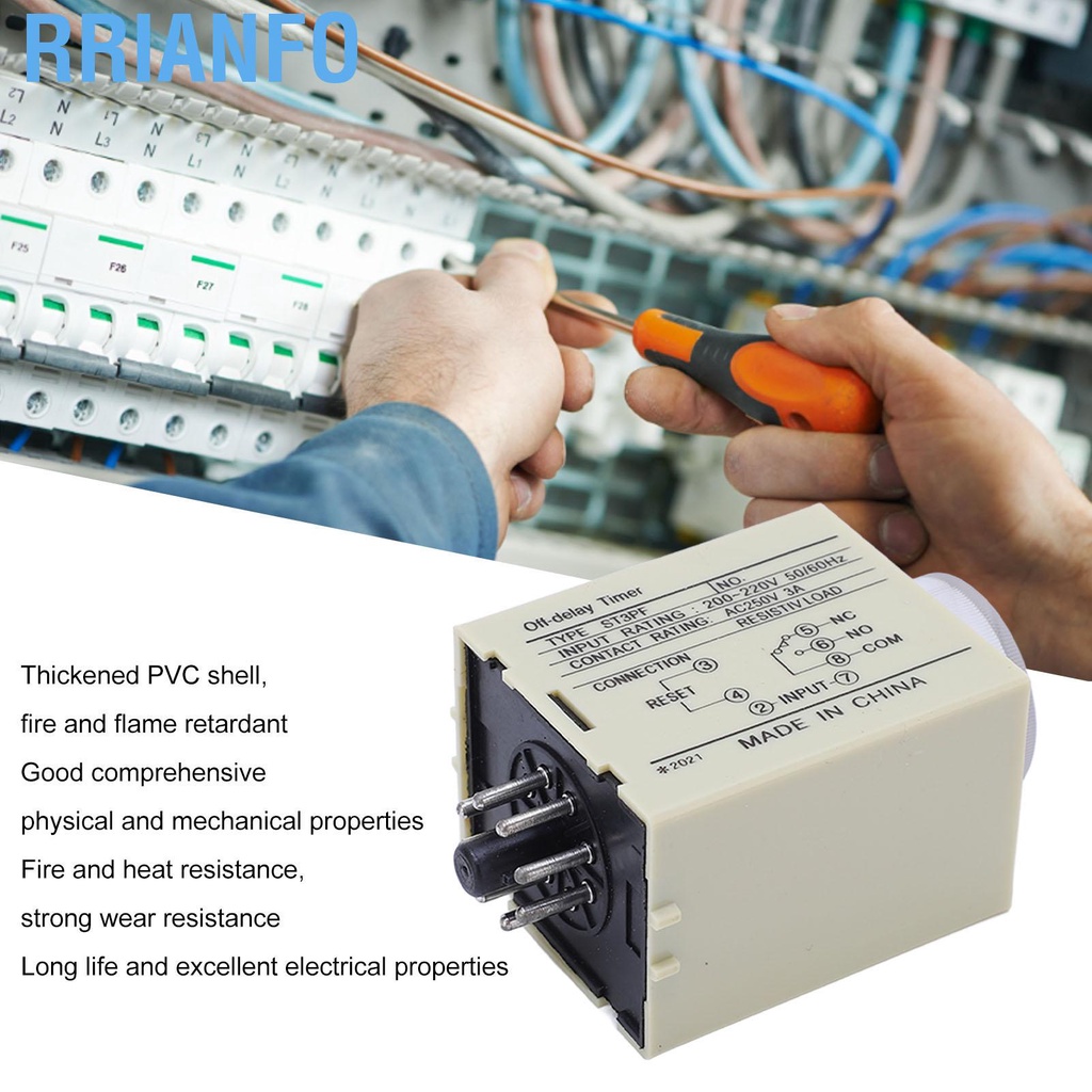 Rơ le trễ tắt nguồn thời gian hẹn giờ độ chính xác cao AC200‑220V ST3PF