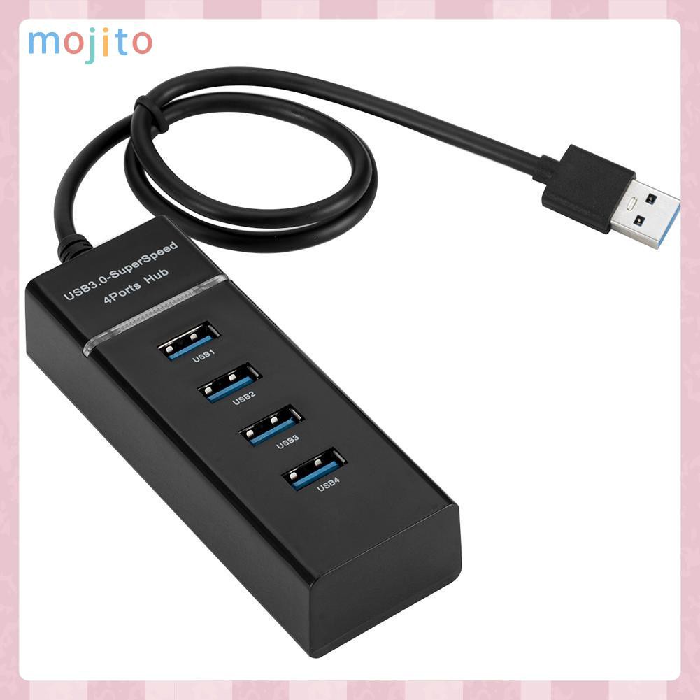 MOJITO 4 Port USB 3.0 Hub Super Speed 5Gbps Converter Cable Adapter for Laptop PC