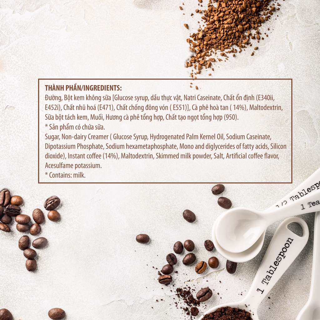 Cà Phê Sữa Hòa Tan 3in1 KING COFFEE - Hộp nhựa 30 gói x 24g